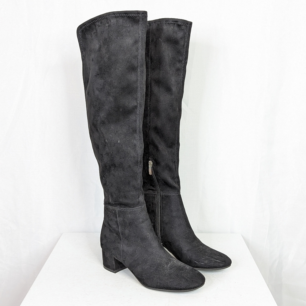 Marc Fisher Inspect Faux Leather Over the Knee Block Heel Boots Size 6.5